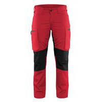 Service werkbroek Dames stretch 7159 - army rood/zwart