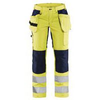 Pantalon haute visibilité stretch femme jaune fluorescent/marine