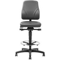 Hoge ergonomische werkplaatsstoel op wielen - Manutan Expert