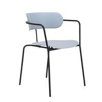 Set van 4 bistrostoelen - voet zwart, zitting blauw - Meet by Paperflow