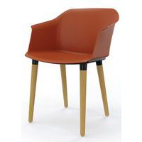 Multifunctioneel stoel Scott recycled polypropyleen houten poten - Eol