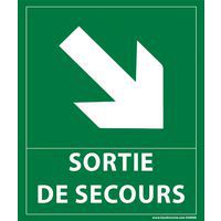 Bord pijl rechtsonder 300 x 250 mm SORTI DE SECOURS