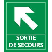 Bord pijl linksboven of rechtsboven 300 x 250 mm SORTI DE SECOURS