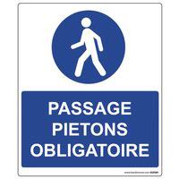 Panneau rectangulaire de sécurité passage piéton obligatoire