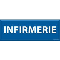 Informatiebord INFIRMERIE blauwe achtergrond 210 x 75 mm