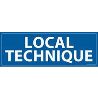 Informatiebord LOCAL TECHNIQUE blauwe achtergrond 210 x 75 mm