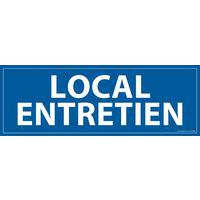 Informatiebord LOCAL ENTRETIEN blauwe achtergrond 210 x 75 mm