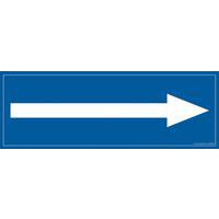 Signalisation information flèche vers la droite fond bleu 210 x 75 mm