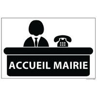 Informatiebord ACCUEIL MAIRIE witte achtergrond 300 x 200 mm