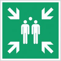 Panneau évacuation Point rassemblement adhésif - Manutan Expert