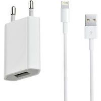 Vhbw Chargeur secteur USB C compatible avec Apple iPhone 6, 7, 5C, 5S, 6S  Plus, 6S, 4S, 5 - Adaptateur prise murale - USB (max. 9 / 12 / 5 V), blanc