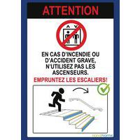 Brandinstructie consignes évacuation escalier rechts