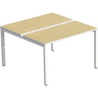 Bureau droit partagé plateau hêtre - 2 pôles - Meet By Paperflow