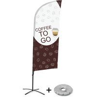 Beach Flag Alu Wind - compleet - Coffee To Go - kruisvoet - Showdown.