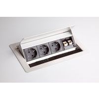 Stekkerdoos zonder frezen Geborsteld RVS 3 stopcontact - Hammerbacher