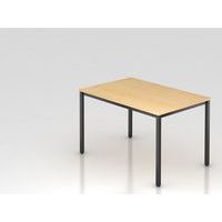 Table de réunion carrée à pieds noirs - 120x80 cm - Hammerbacher
