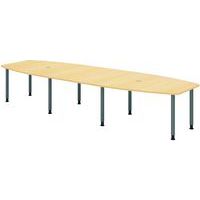 Table de réunion tonneau - 8 pieds graphite - 400x130cm - Hammerbacher