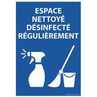 Bord ESPACE NETTOYE DESINFECTE REGULIEREMENT