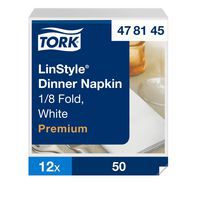 Serviette Dinner blanc pliage 1/8 12x50 serviettes - Tork LinStyle®