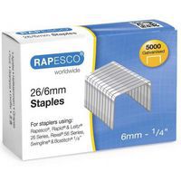 Doos met 5000 nietjes 26/6 gegalvaniseerd voor nietmachine - Rapesco