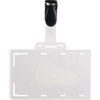 Lot de 50 badges avec clip en PVC dur - Pavo