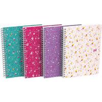 Spiraalblok flowers 148 x 210 120 pagina + marge - Pak van 5 - Oxford