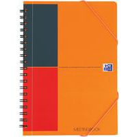 Schrijfblok meetingbook international spiraal B5 160p 80g gelin. 6mm