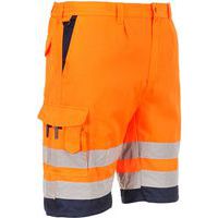 Broek Kort Hi-Vis Polykatoen Blauw/oranje E043 Portwest