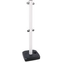 Paal met dubbele ketting op sokkel, Materiaal: PVC, Totale hoogte: 900 mm