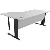 Compact bureau met C-poten, Type onderstel: L-poot, Hoogte: 72 cm, Totale breedte: 180 cm