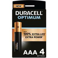 Pile Alcaline Optimum AAA - 4 unités - Duracell