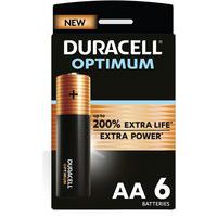 Pile Alcaline Optimum AA - 6 unités - Duracell