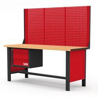 Werkbank 2 met geperforeerd paneel met lade - 2 m - Sam