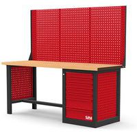 Werkbank 3 met geperforeerd paneel met 7 lade - 2 m - Sam