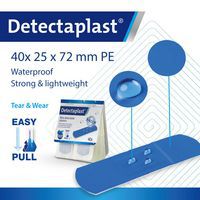 Pleister blauw waterbestendig voor dispenser Detectaplast - Farmor