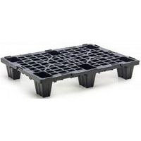 Pallet gerecycled zwart stapelbaar met 6 blok 600x800mm - Set 10 - MDM