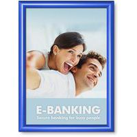 Aluminium klikframe met puntige hoek - blauw - Manutan Expert