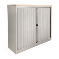 Refurbished lage kast wit - roldeuren