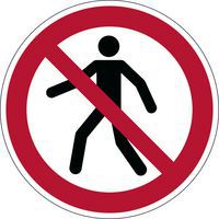 Pictogram zelfklevend voor vloermarkering - Verboden voor voetgangers