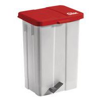 Pedaalemmer 50 L met rood deksel