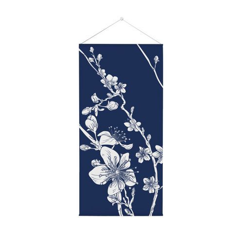 Hangende Vlag Banner Abstracte Japanse Bloesem blauw Hangende Vlag Banner Abstracte Japanse Bloesem blauw