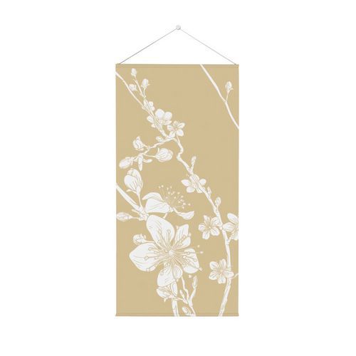 Hangende Vlag Banner Abstracte Japanse Bloesem Beige