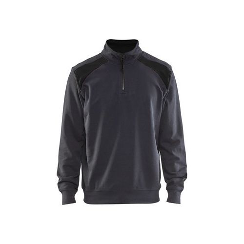 Sweatshirt halve rits Grijs/Zwart - Blåkläder