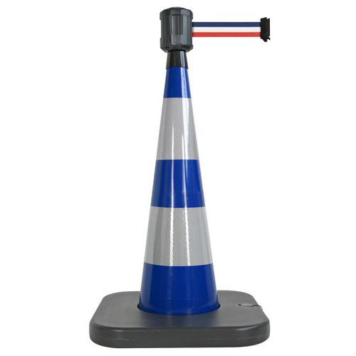 Afbakeningskegel met verzwaarbare basis blauw - 4 m x 5 cm - Viso Afbakeningskegel met verzwaarbare basis blauw - 4 m x 5 cm - Viso