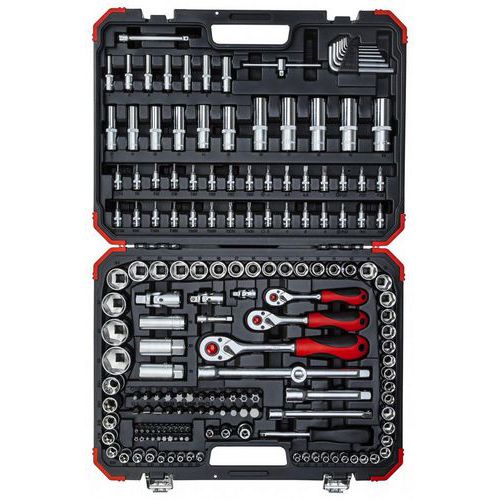 Dopsleutelset 1/4 +3/8 +1/2 172 delig R45603172 - GedoreRed Dopsleutelset 1/4 +3/8 +1/2 172 delig R45603172 - GedoreRed