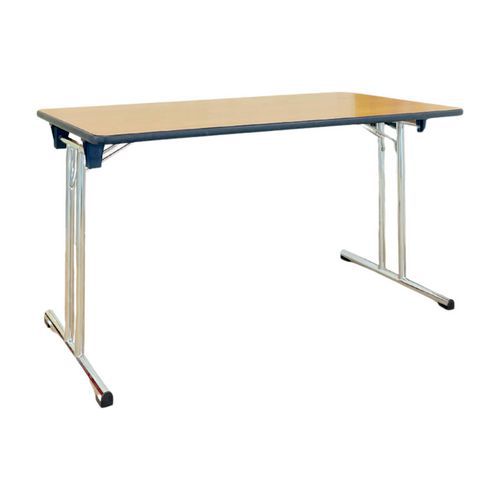 Table pliante reconditionnée - Bois & chrome