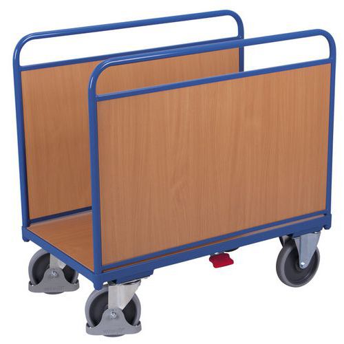 Ergonomische wagen met 2 houten zijpanelen - Draagvermogen 500 kg