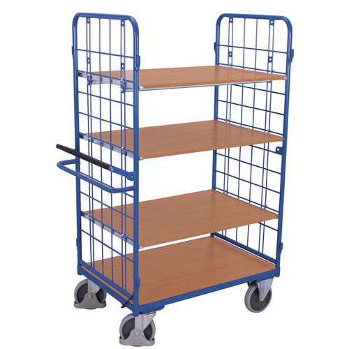 Chariot à étagères haut avec système de blocage/déblocage