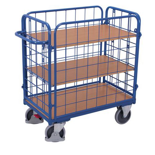 Etagewagen laag met draadwanden Etagewagen laag met draadwanden