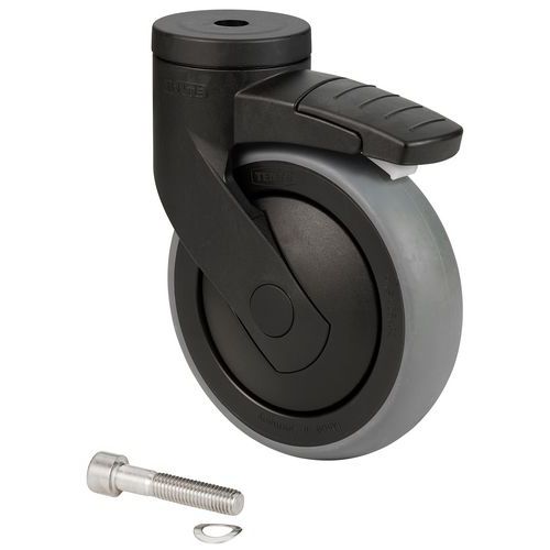 Wiel met rem voor HyGo wagen - Ø125mm - Vikan Wiel met rem voor HyGo wagen - Ø125mm - Vikan
